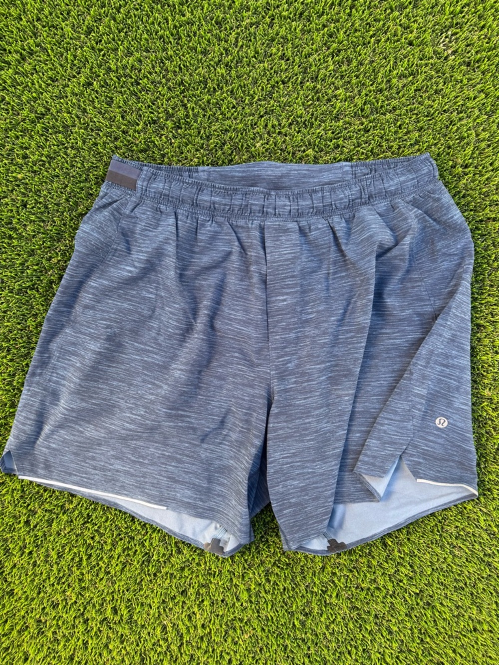 lululemon athletica Men's Heather Navy Running Shorts